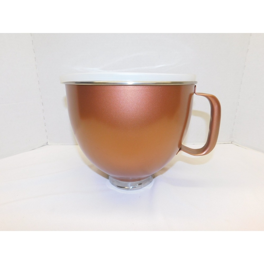 New KitchenAid 5Qt Stainless Steel Mixing Bowl With Lid Bronze KSM5SSBCE